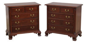Pair of Stickley Cherry Georgian Style Nightstands
