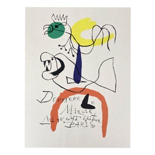 Joan Miro, Surrealist Color Lithograph, 1956, Paper For Sale