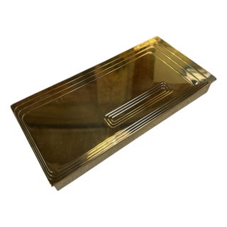 Vintage Brass Rectangular Lidded Box For Sale