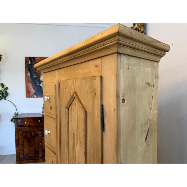 Wood Rustic Farmhouse Bread Cupboard For Sale - Image 7 of 12