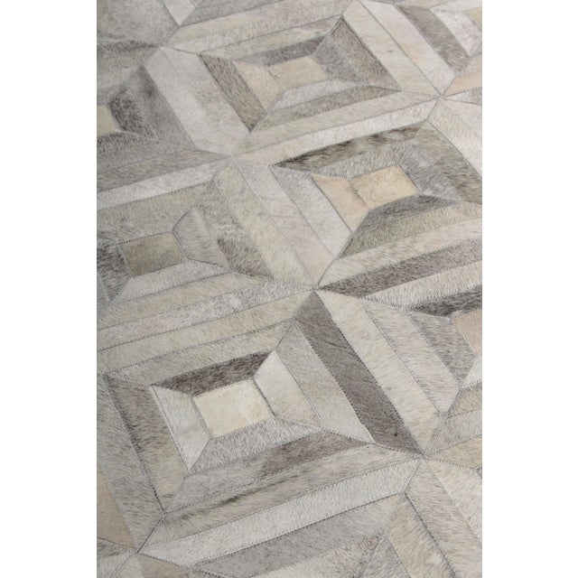 Not Yet Made - Made To Order Montgomery Patchwork Leather Silver/Multi Rug - 9'6"x13'6" For Sale - Image 5 of 6