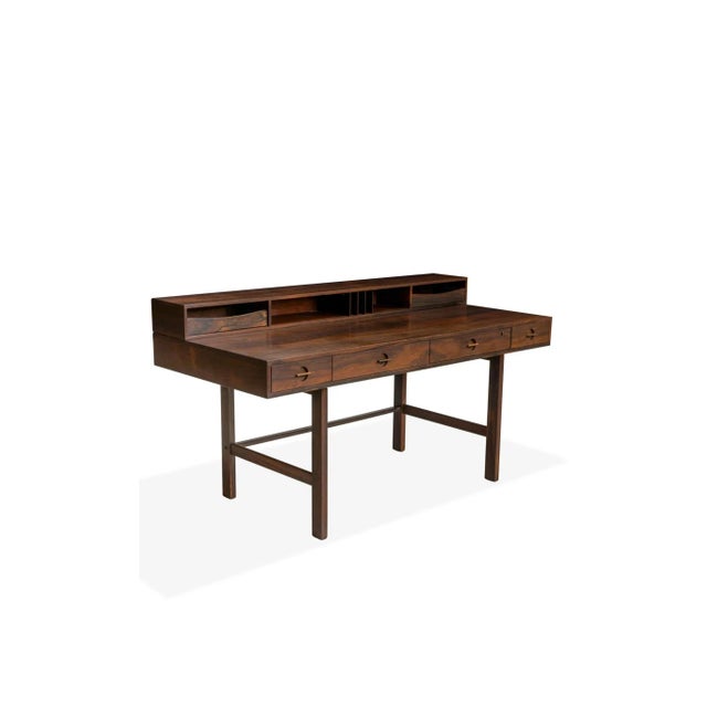 Wood 1960s Vintage Peter Lovig Nielsen Rosewood Flip Top Desk For Sale - Image 7 of 7