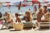 The beach at Saint-Tropez, on the French Riviera, August 1971. (photo Slim Aarons) Print Measurements : 60"x40" C Type...