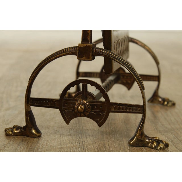 Aesthetic Movement Antique 1880's Victorian Brass Cheval Beveled Vanity Mirrors - a Pair For Sale - Image 11 of 13