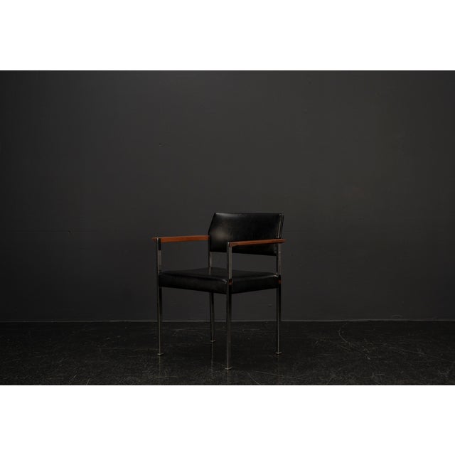 1960s Mid-Century Black Armchair, 1960s For Sale - Image 5 of 18