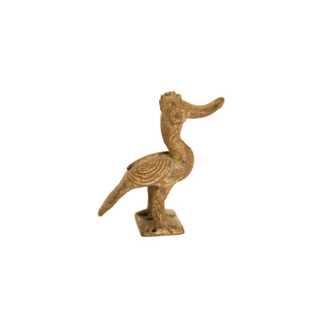 Vintage African Bronze Curved Beak Bird For Sale - Image 4 of 4