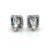 Mid 20th Century Mid 20th Century 4.34 Carat Radiant Cut Diamond and Sapphire Stud Earrings, Pair For Sale - Image 5 of 9