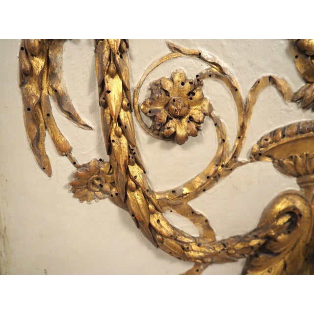 Small and Delicately Carved and Lacquered Giltwood Panel From France, 19th C. For Sale - Image 9 of 14