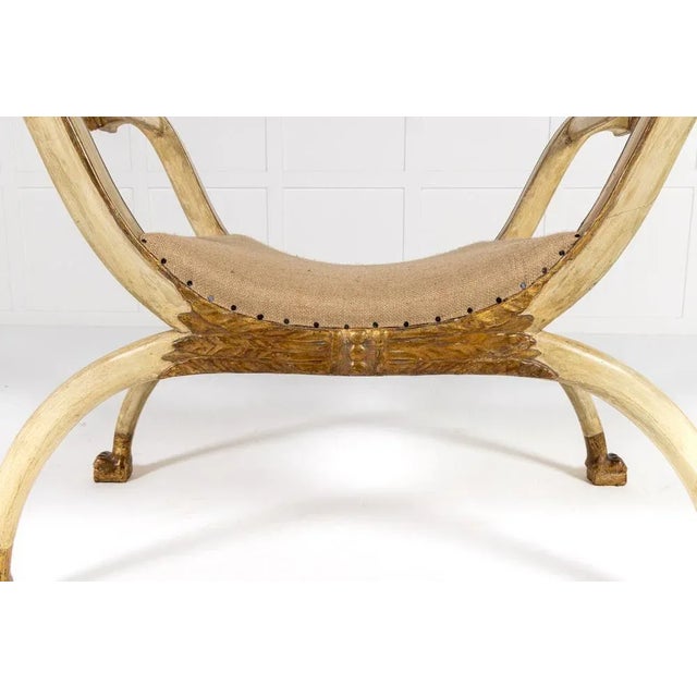 Set of Large Early 19th Century Italian Painted Window Seats For Sale - Image 3 of 9