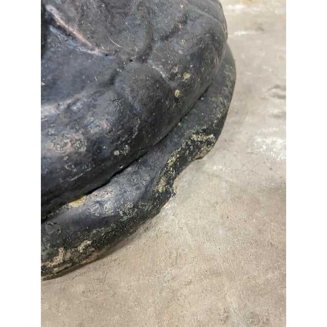 Sculpture Materials Pair of Vintage North Carolina Estate Blackened Cast Stone Garden Stools For Sale - Image 7 of 11