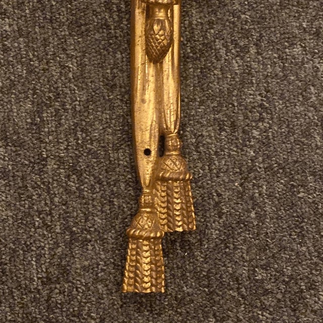 Mid 20th Century Maison Arlus Bronze Sconce Hand Holding Torch & Flame Glass Shade For Sale - Image 10 of 14