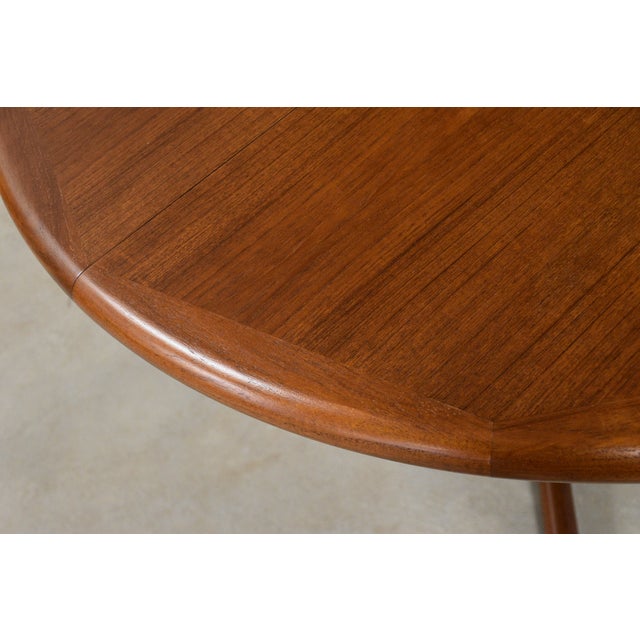 1960s Refinished Round to Oval Danish Modern Teak Dining Table For Sale - Image 10 of 11