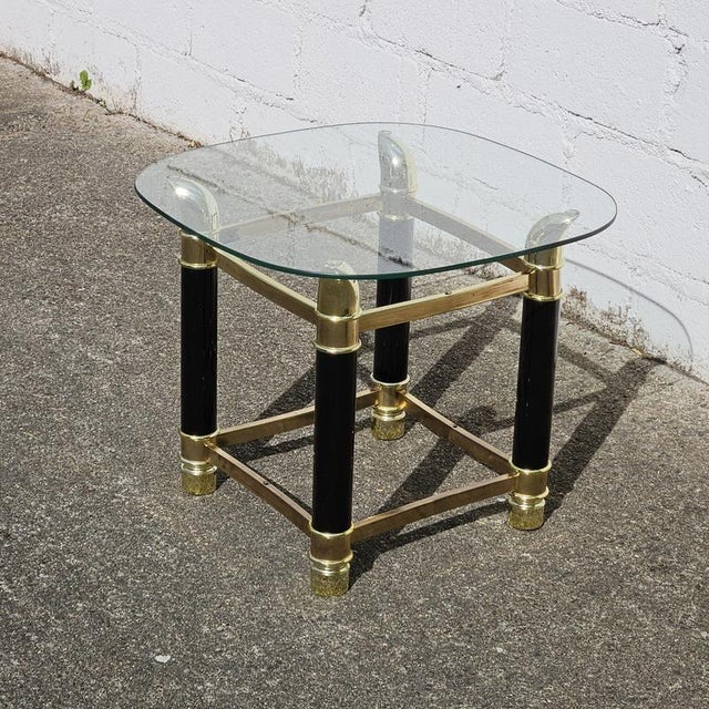 Italian Faux Tusk Glass Side Table, 1980s For Sale - Image 10 of 16