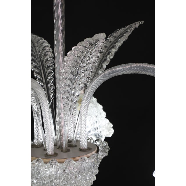 Art Deco Chandelier 4 Light by Barovier & Toso Murano Glass, 1950s For Sale - Image 12 of 12