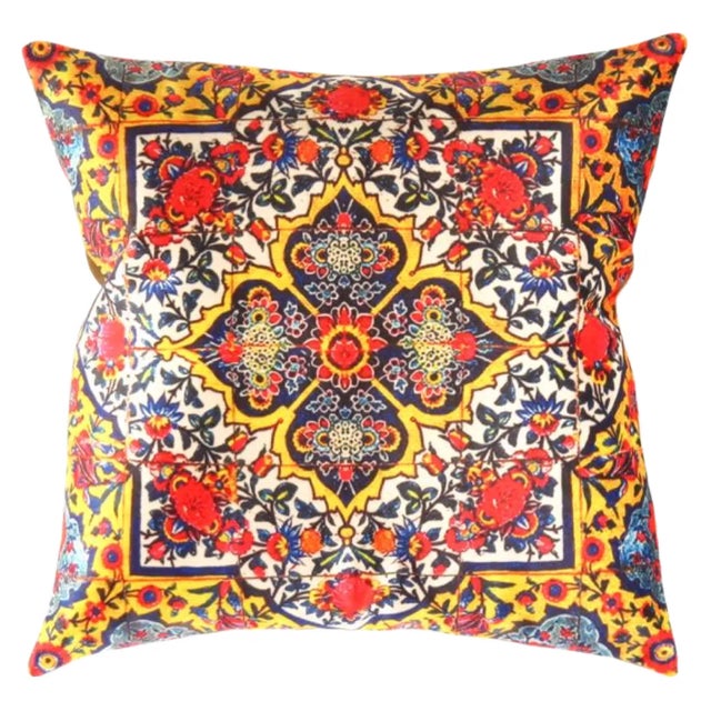 Traditional Contemporary Persian Velvet Pillow For Sale - Image 3 of 3