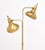 Mid-Century Modern Brass Two-Branch Arc Floor Lamp, the stem above a circular base. 59" H x 22" W x 10" D. Provenance:...