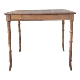 Vintage Faux Bamboo Game Table For Sale