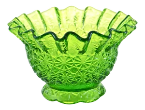 Bright Green Ruffle Rim Bowl