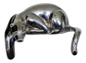 1980s Dolbi Cashier Large Polished Chrome Resting Panther