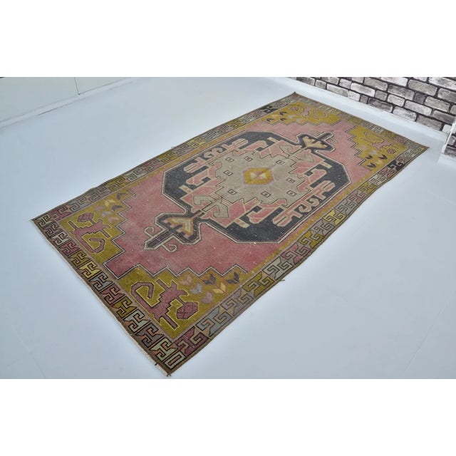 Geometric Tribal Oushak Carpet For Sale - Image 10 of 10
