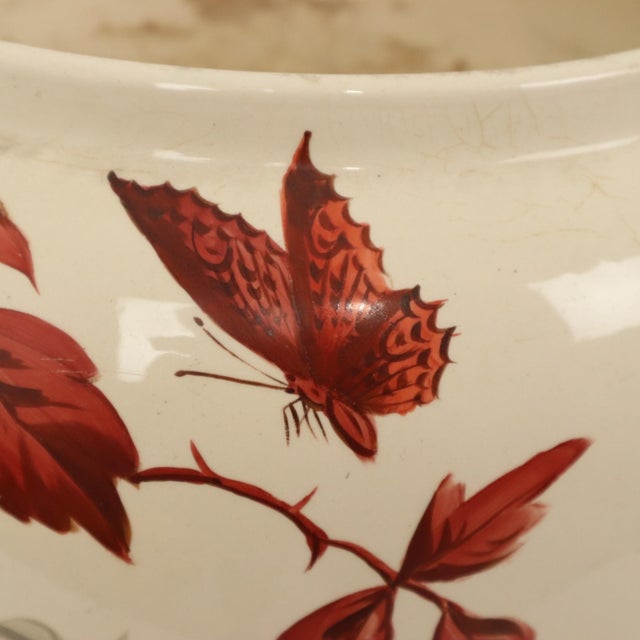 Large Antique Flower Pots Cachepots with Floral Decor, Set of 2 For Sale - Image 6 of 18