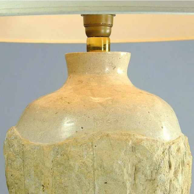 Mid-Century Modern Vintage Lamp in Travertine, 1980s For Sale - Image 3 of 10