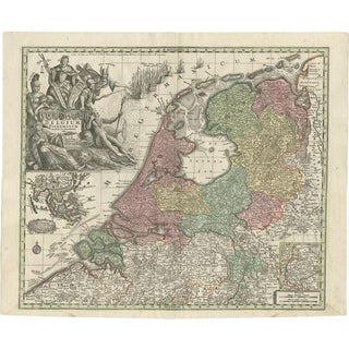 Antique Map of the Seven United Provinces of Holland by Seutter, 1727 For Sale
