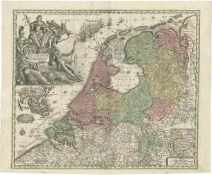 Antique Map of the Seven United Provinces of Holland by Seutter, 1727
