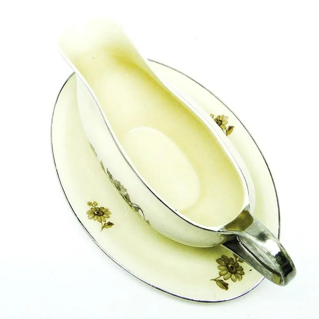 Ceramic Art Deco Gravy Boat & Underplate from Franciszka Pottery, Poland, 1920s, Set of 2 For Sale - Image 7 of 9