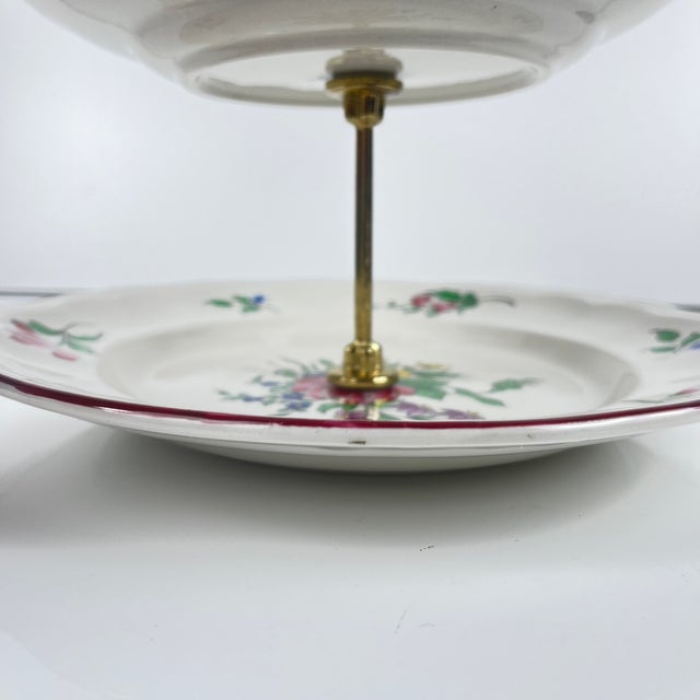 Ceramic Réverbère 2-Tiered Serving Tray from KG Lunéville, 1950s For Sale - Image 7 of 9