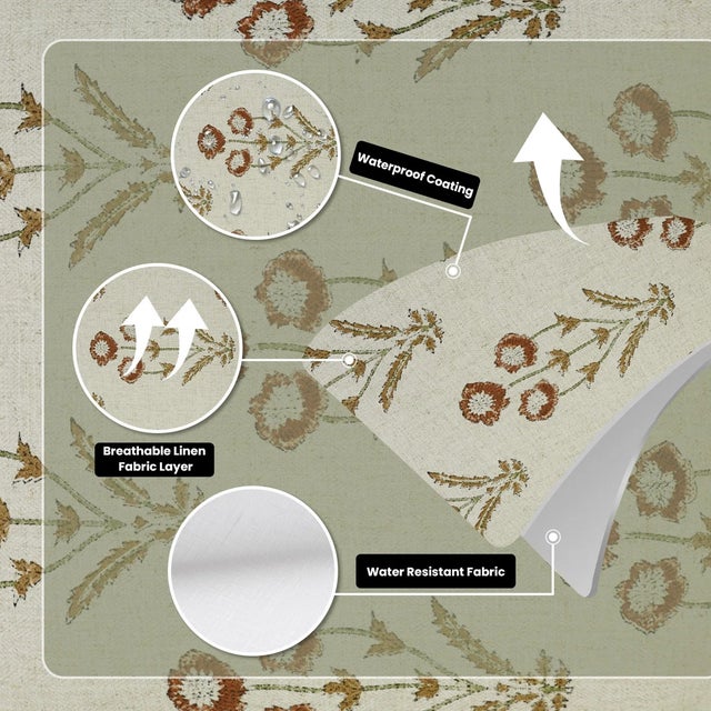 Art Deco Fabdivine Handcrafted Block Print Cushion Cover 26x26 Inch Cotton Linen-Amitabh For Sale - Image 3 of 5