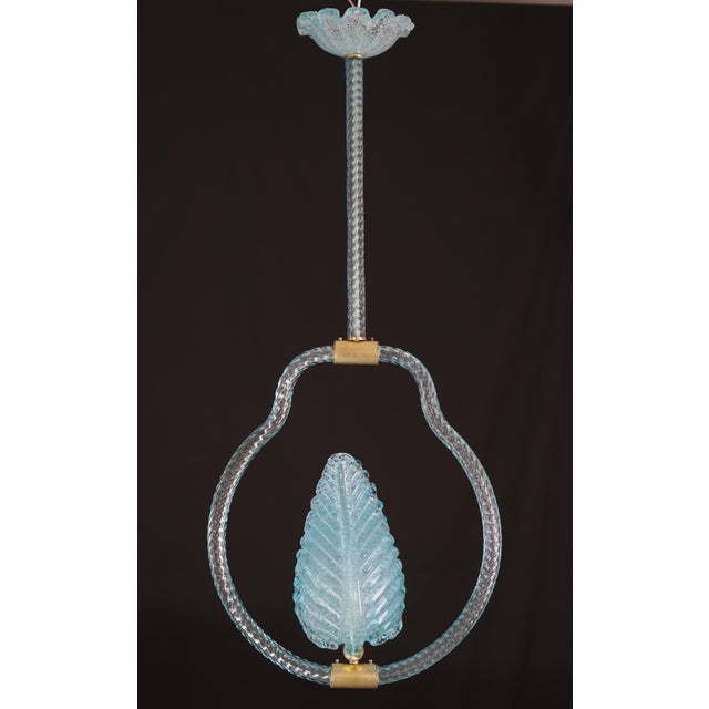 1950s Light Blu Murano Glass Chandelier by Barovier E Toso For Sale - Image 12 of 17