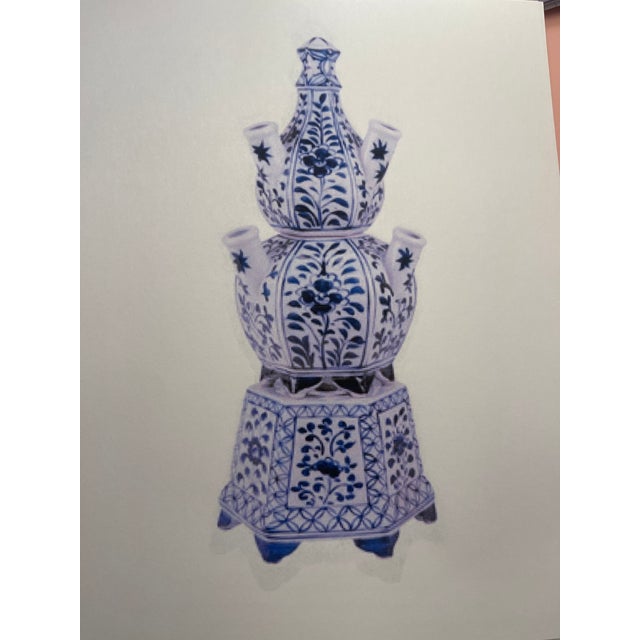 Chinese Pair of Blue & White Flower Holder Pagodas For Sale - Image 3 of 3