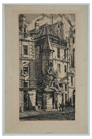 Charles Meryon, Tourelle de la Rue de la Tixeranderie, Original Etching, 1852