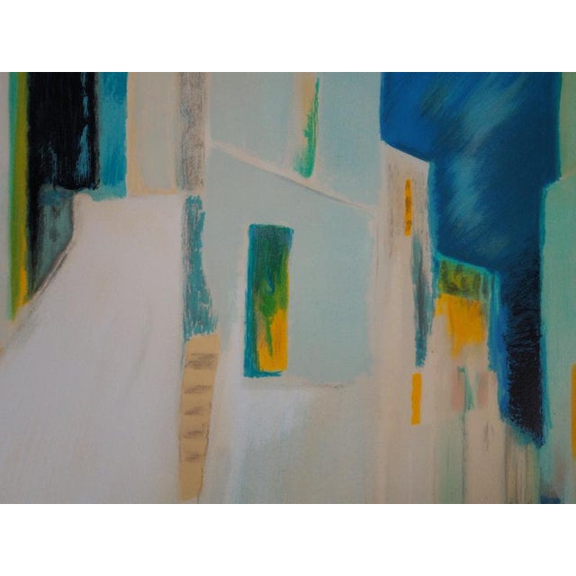 Modern Claude Hemeret, Street in Santorini, Lithograph For Sale - Image 3 of 5