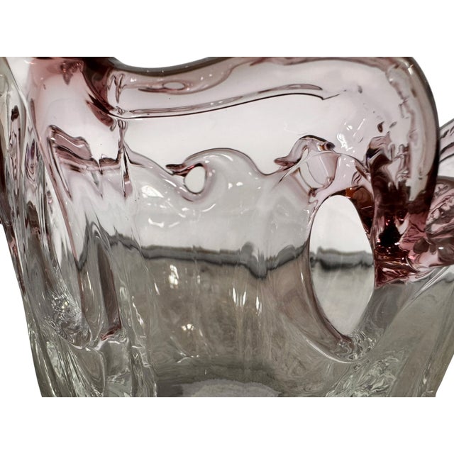 Late 20th Century Amethyst and Crystal Murano Sommerso Fazzoletto Art Glass Vase For Sale - Image 10 of 13