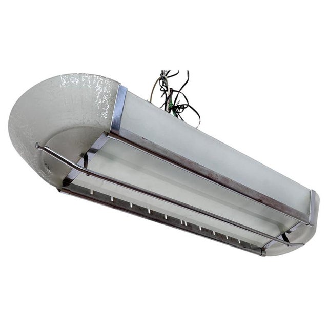 Bauhaus Chrome Pendant Light, Former Czechoslovakia, 1940s For Sale - Image 16 of 16