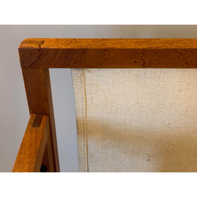 Vintage Danish Modern Teak & Linen Double Pocket Magazine Holder For Sale - Image 9 of 10