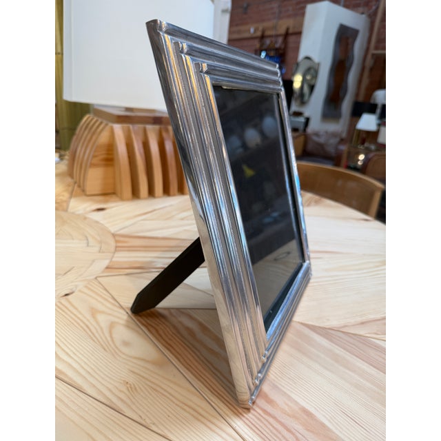 Silver-Tone Stepped Picture Frame For Sale - Image 4 of 7