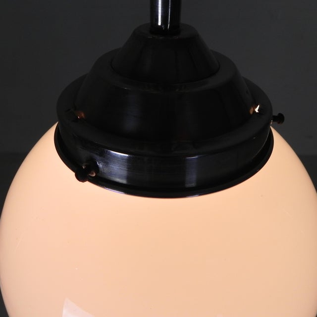 Art Deco Pendant Lamp with Opaline Glass Globe, 1930s For Sale - Image 9 of 12