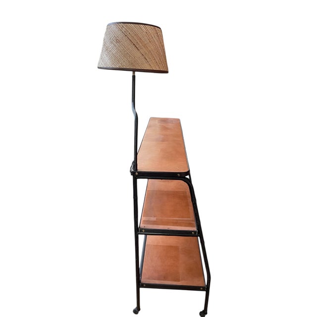 1950s Vintage Stitched Leather Bookcase by Jacques Adnet, 1950s For Sale - Image 5 of 13