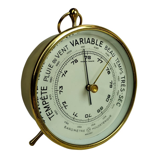 A French Brass Cased Barometer, by Phbn (Pertuis Hulot Bourgeois Naudet), 20th Century For Sale