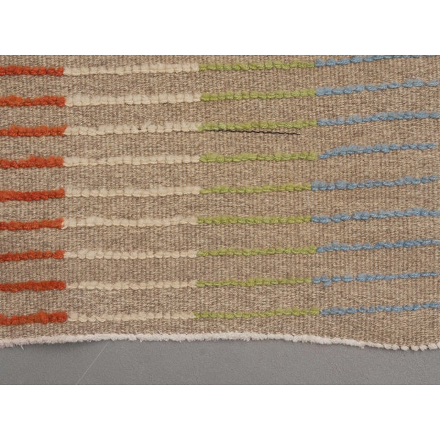 1970s Vintage Handmade Wool Cotton Beige Runner Rug For Sale - Image 11 of 11