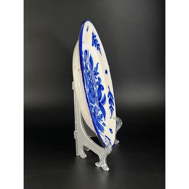 Blue Antique Manises Ceramic Plate, Spain, 19th Century For Sale - Image 8 of 9