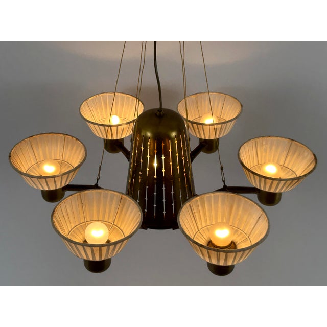 Mid-Century Modern Six-Armed Chandelier from Hans Bergström, Sweden, 1950s For Sale - Image 18 of 18