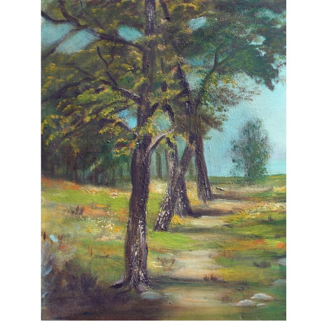 Alice Egge "Winding River" Impressionist Watercolor Landscape 1960s For Sale - Image 4 of 5