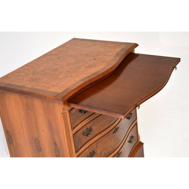 Vintage Georgian Burr Walnut Chest of Drawers, 1930s For Sale - Image 3 of 12