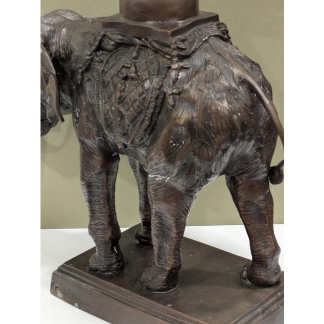 Large Maitland Smith Bronze Elephant Center Piece For Sale - Image 10 of 15