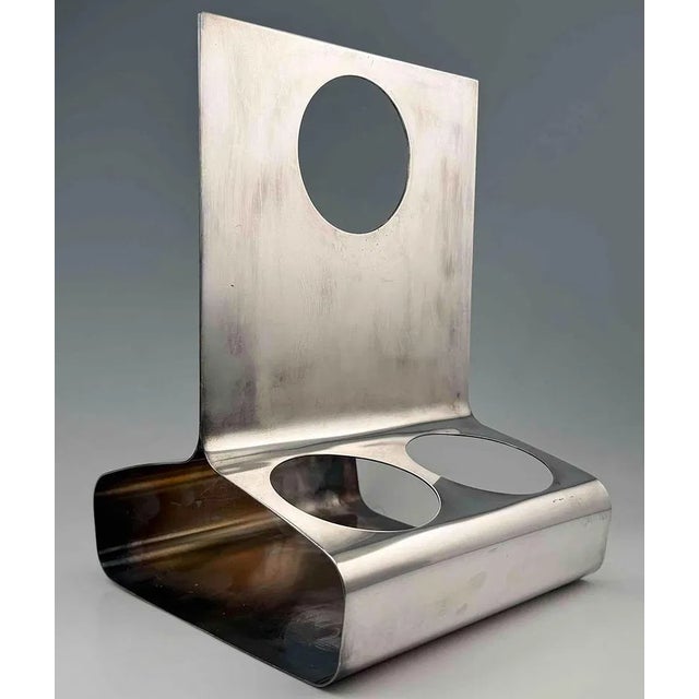 Metal 1970s Lino Sabattini Italian Silver Plated Four Wine Bottle Holder For Sale - Image 7 of 7