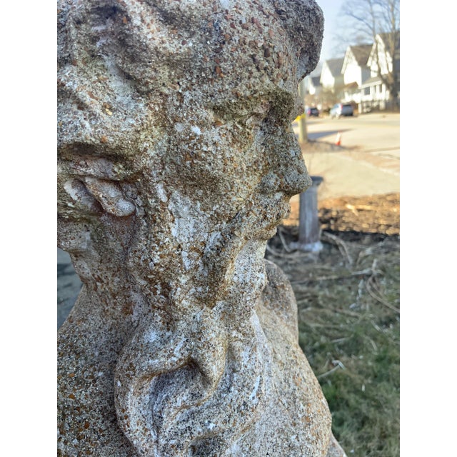 Vintage Cast Stone Garden Sculpture Fountain of a Sea God. Chairish